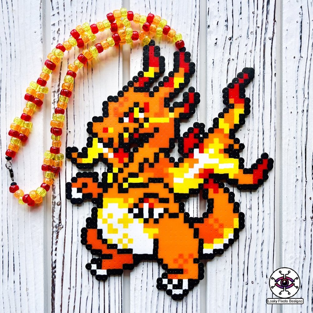 Gigantamax Charizard Perler Necklace
